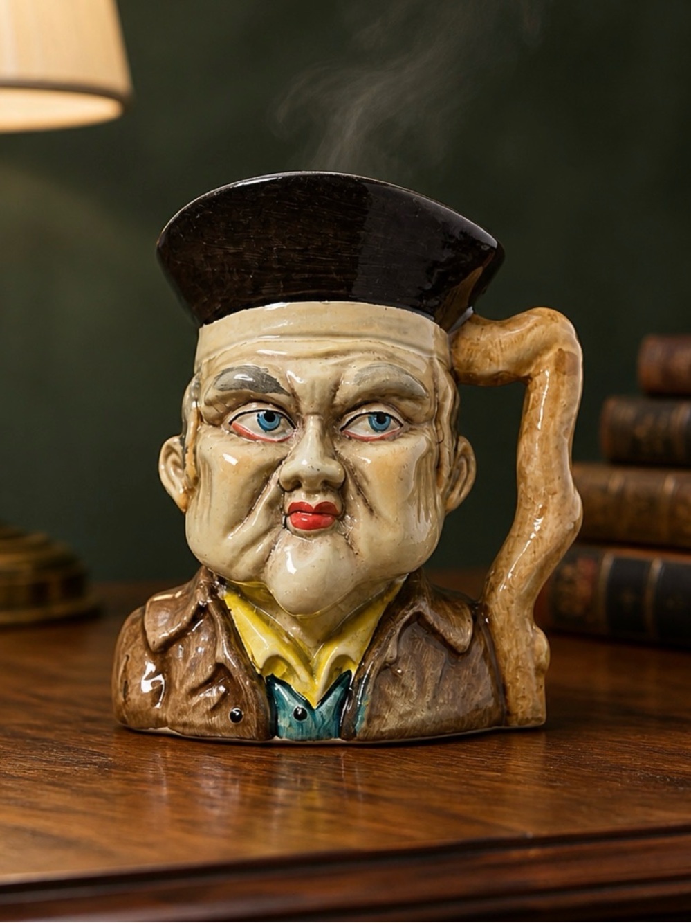 Vintage Toby Style Mug Jug Ceramic Character Mug in Cream, Brown, Black